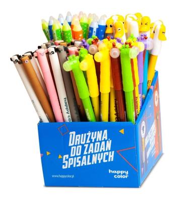 Opakowanie Długopis usuwalny niebieski (96szt) HAPPY COLOR