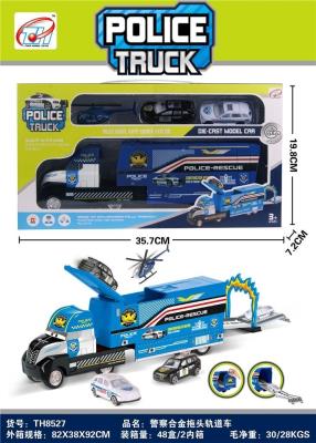 Opakowanie Duża ciężarówka policja z autami