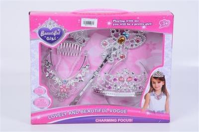 Opakowanie Duży zestaw biżuterii - korona naszyjnik różdżka