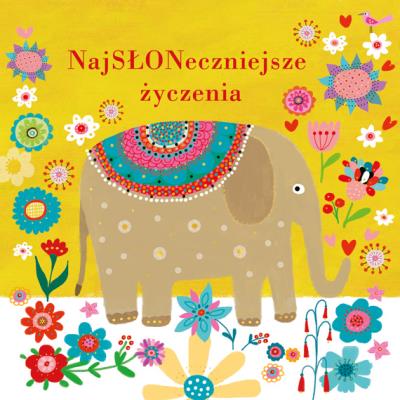 Opakowanie Karnet B6 Urodziny- Słoń