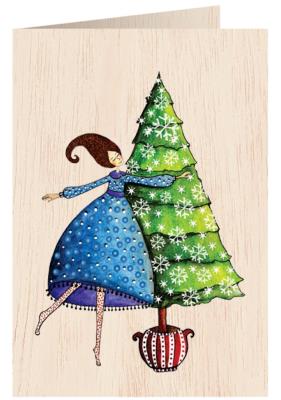 Karnet drewniany C6 + koperta Święta Kobieta. Wydawca: Cozywood. SmakLiter.pl Opakowanie Karnet drewniany C6 + koperta Święta Kobieta