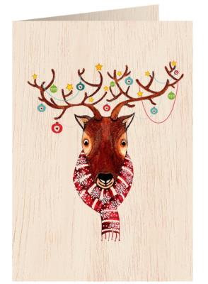 Karnet drewniany C6 + koperta Święta Rudolf. Wydawca: Cozywood. SmakLiter.pl Opakowanie Karnet drewniany C6 + koperta Święta Rudolf