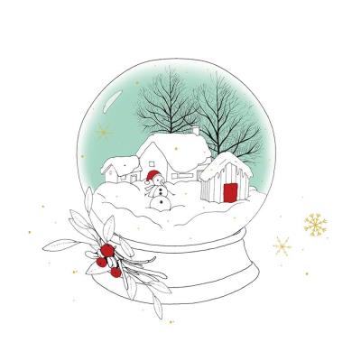 Opakowanie Karnet Swarovski kwadrat CL3207 Święta Domki