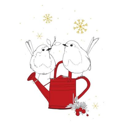 Opakowanie Karnet Swarovski kwadrat CL3209 Święta Ptaszki