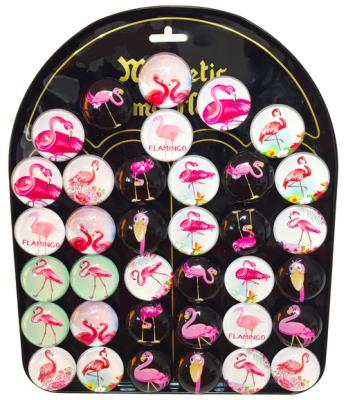 Opakowanie Magnes okrągły FLAMING 3,5 cm 36 sztuk