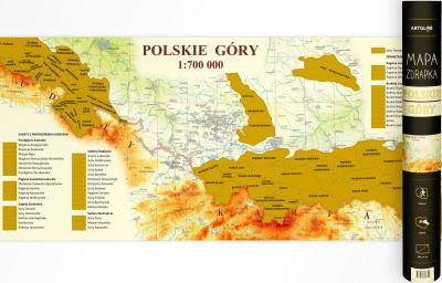 Okładka książki MAPA ZDRAPKA POLSKIE GÓRY 1:700 000