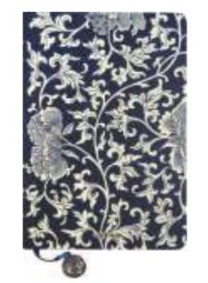 Opakowanie Notes A5/144K Granatowy Białe Liście i Kwiaty