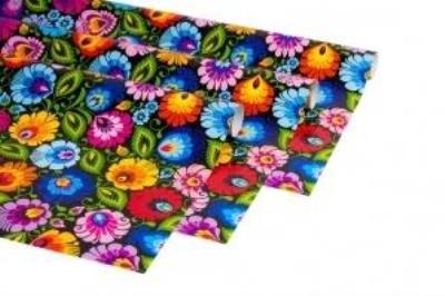 Opakowanie Papier ozdobny - łowicki czarny rolka FOLKSTAR