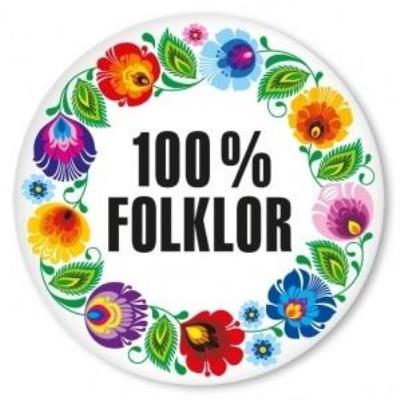 Opakowanie Przypinka duża - 100% folklor łowicka biała 85 mm