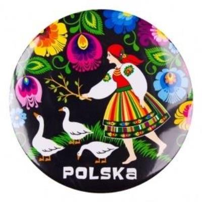 Opakowanie Przypinka duża - gąski Polska 58 mm FOLKSTAR