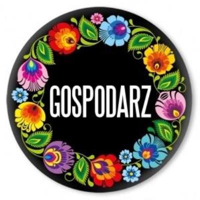 Opakowanie Przypinka duża - gospodarz łowicka czarna 58 mm