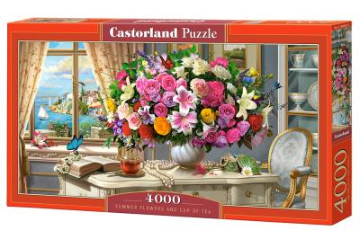 Puzzle 4000 Summer Flowers and Cup of Tea CASTOR. Wydawca: Castorland. SmakLiter.pl Opakowanie Puzzle 4000 Summer Flowers and Cup of Tea CASTOR
