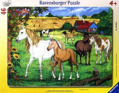 Opakowanie Puzzle ramkowe 46 Konie na padoku