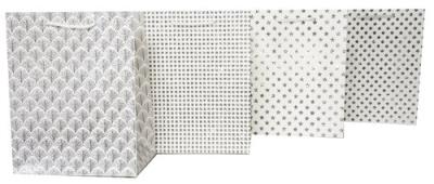 Opakowanie Torebka Lux Srebrno-Biała  A3 32x41x10 12 sztuk