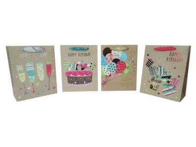 Opakowanie Torebka płaska mała urodzinowa eco 18x23x10cm 12 sztuk mix