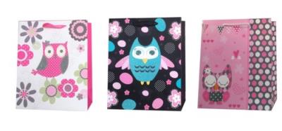 Opakowanie Torebka płaska średnia sowa br 26x32x12cm 12 sztuk