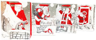 Opakowanie Torebka z brokatem RED Santa Średnia A5 12 sztuk
