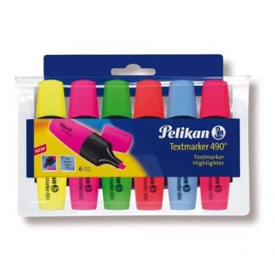 Zakreślacz 490 etui 6 kolorów. Wydawca: Pelikan. SmakLiter.pl Opakowanie Zakreślacz 490 etui 6 kolorów