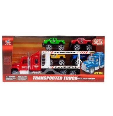 Opakowanie Auto ciężarowe z akcesoriami czerwone