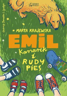 Emil, kanarek i rudy pies. Autor: Marta Krajewska. SmakLiter.pl Okładka książki Emil, kanarek i rudy pies
