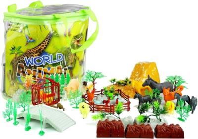 Opakowanie Figurki zwierząt w torebce zagroda 100 elementów