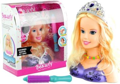 Opakowanie Głowa lalki do stylizacji akcesoria lokówka fiolet