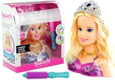 Opakowanie Głowa lalki do stylizacji akcesoria lokówka różowa