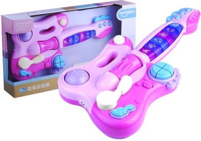 Opakowanie Interaktywna gitara pianinko gra + świeci różowa