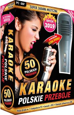 Okładka książki Karaoke Polskie Przeboje edycja 2019 - z mikrofonem (PC-DVD)
