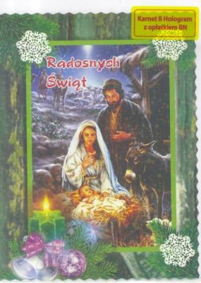 Opakowanie Karnet B Hologram z opłatkiem- Boże Narodzenie MIX