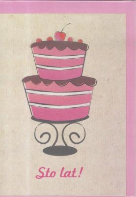 Opakowanie Karnet B6 Urodziny Tort