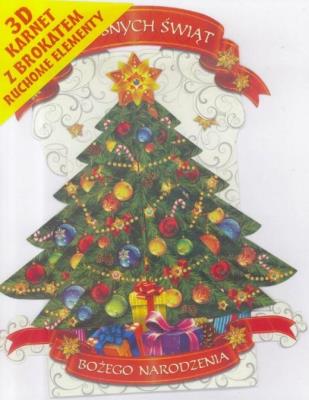 Opakowanie Karnet składany 3D Boże Narodzenie - Choinka