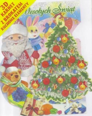 Opakowanie Karnet składany 3D Boże Narodzenie - Mikołaj