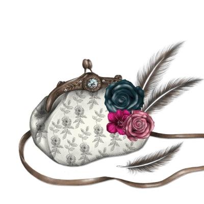 Opakowanie Karnet Swarovski kwadrat CL0303_BL Torebka pióra