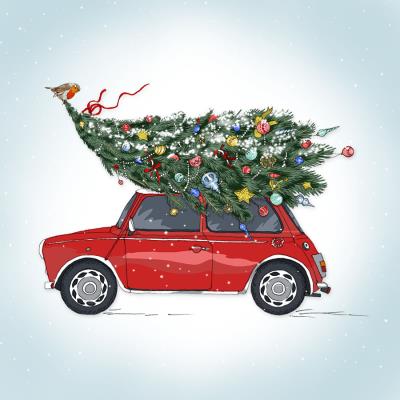 Opakowanie Karnet Swarovski kwadrat CL2307 Święta Samochód