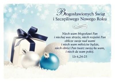Opakowanie Kartka Boże Narodzenie 5 - Niech wam błogosławi Pan 4448