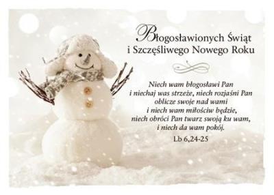 Opakowanie Kartka Boże Narodzenie 6 - Niech wam błogosławi Pan 4449
