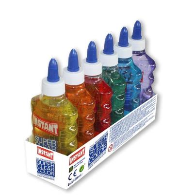 Opakowanie Klej w płynie kolorowy przezroczysty (6szt)INSTANT