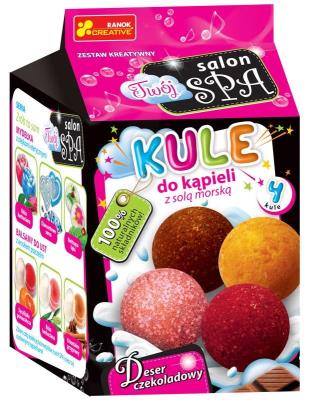 Opakowanie Kule do kąpieli z solą morską. Deser czekoladowy.