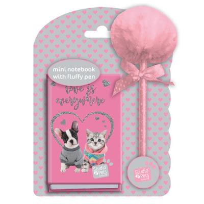 Opakowanie Notesik z długopisem z pomponem Studio Pets