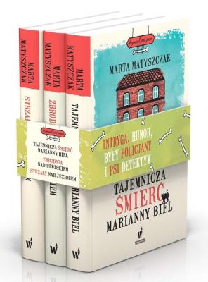 PAKIET KRYMINAŁ POD PSEM TAJEMNICZA ŚMIERĆ MARIANNY BIEL / ZBRODNIA NAD URWISKIEM / STRZAŁY NAD JEZIOREM. Autor: Marta Matyszczak. SmakLiter.pl Okładka książki PAKIET KRYMINAŁ POD PSEM TAJEMNICZA ŚMIERĆ MARIANNY BIEL / ZBRODNIA NAD URWISKIEM / STRZAŁY NAD JEZIOREM