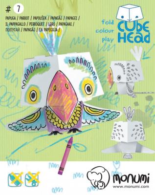 PAPUGA CUBE HEAD ZŁÓŻ I POKOLORUJ. Autor:   Praca zbiorowa. SmakLiter.pl Okładka książki PAPUGA CUBE HEAD ZŁÓŻ I POKOLORUJ