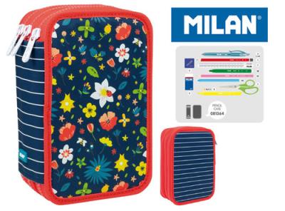 Opakowanie Piórnik MILAN 3-poziomowy z wyposażeniem FLOWERY