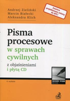 Pisma procesowe w sprawach cywilnych z objaśnieniami i płytą CD. Autor: Białecki Marcin, Klich Aleksandra. SmakLiter.pl Okładka książki Pisma procesowe w sprawach cywilnych z objaśnieniami i płytą CD