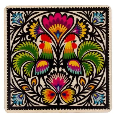 Opakowanie Podkładka drewniana - dwa koguty eko tło FOLKSTAR