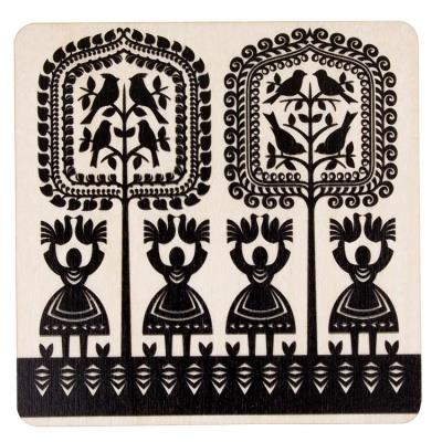 Opakowanie Podkładka drewniana - kurpiowska eko tło FOLKSATR