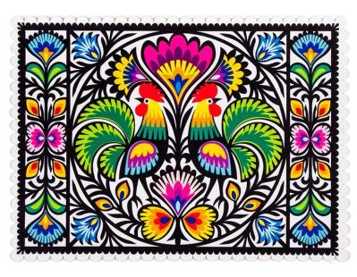 Opakowanie Podkładka filc - mała dwa koguty FOLKSTAR