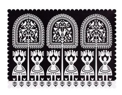 Opakowanie Podkładka filc - mała kurpie czarna FOLKSTAR