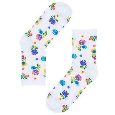 Opakowanie Skarpety damskie - roz.35-37 łowickie kwiaty białe