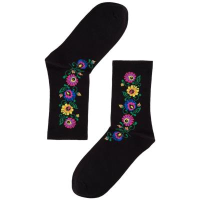 Opakowanie Skarpety damskie-roz. 35-37 kwiaty łowickie czarne